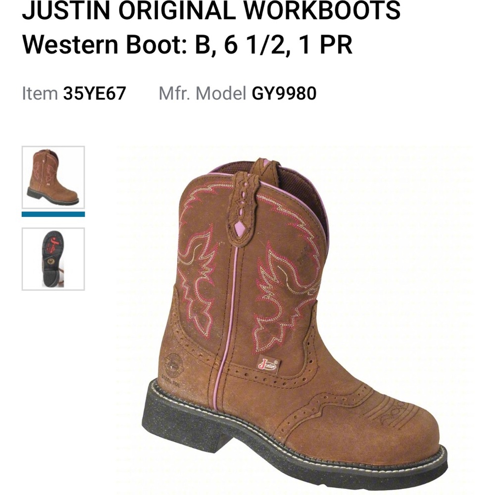 Justin Women's Steel Toe Workboots